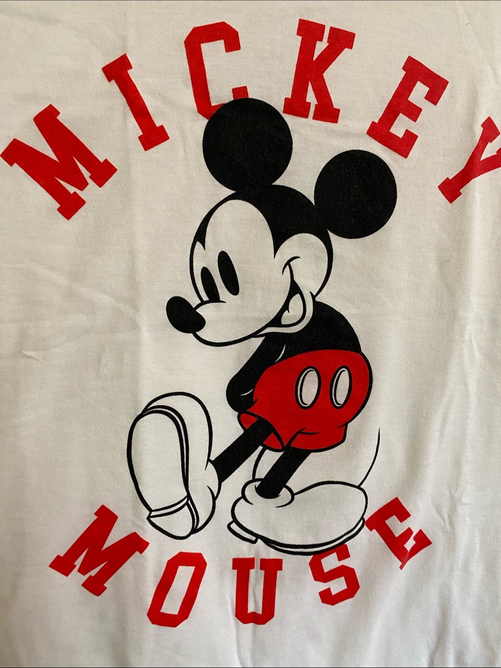Disney Mickey Mouse Graphic Tee in White, Red & Black